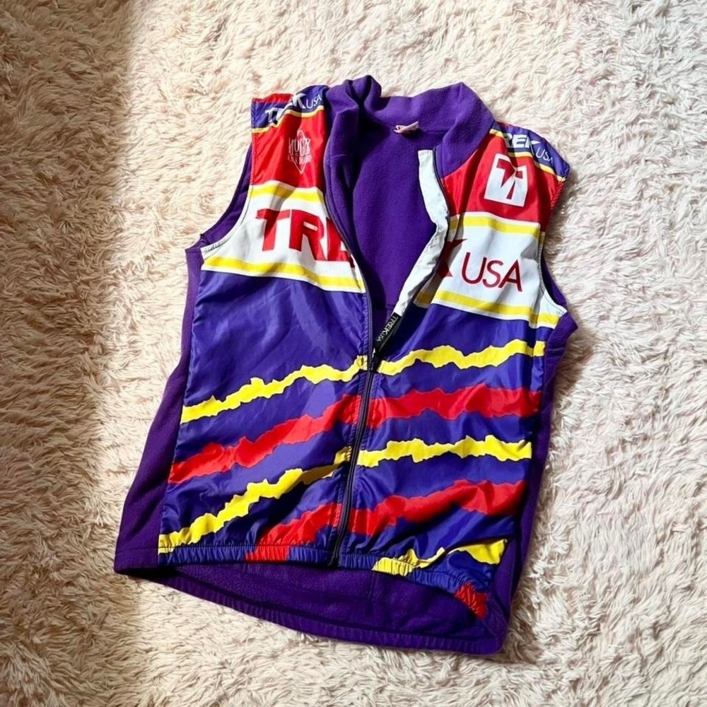 Vintage 90s Trek‎ USA Full Zip Fleece Windbreaker Cycling Vest Men's L Fitness